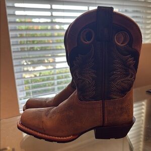 Brown and Black Western Cowboy Boots